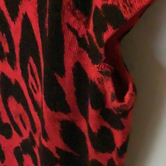 INC Red/Black Animal Print Cap Sleeve Sweater (NWOT) - Picture 7 of 7